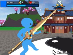 Xogo Obby Stickman nas espadas en liña