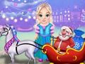 Xogo Little Elsa Clean Carriage Christmas en liña