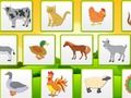Xogo Animais de granxa nenos aprendendo memoria  en liña
