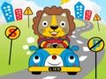 Xogo Os animais conducen rompecabezas en liña