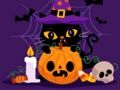 Xogo Rompecabezas de gatos gruñóns de Halloween  en liña