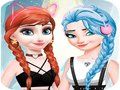 Xogo Maquillaxe de vestir Elsa e Anna  en liña