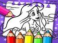 Xogo Libro para colorear Ariel a serea  en liña