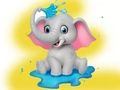 Xogo Libro para colorear: elefante pulverizando auga  en liña