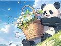 Xogo Crebacabezas: Basket Flower Panda  en liña