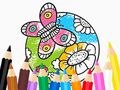 Xogo Libro para colorear: bolboreta con flor  en liña