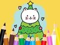 Xogo Libro para colorear: gatos e árbore de Nadal  en liña