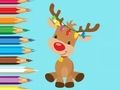 Xogo Libro para colorear: lindo reno de Nadal  en liña