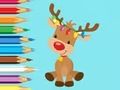 Xogo Libro para colorear: lindo reno de Nadal  en liña