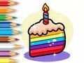 Xogo Libro para colorear: bolo de aniversario  en liña