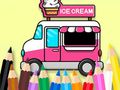 Xogo Libro para colorear: coche de xeados  en liña