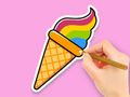 Xogo Libro para colorear: Rainbow Ice Cream  en liña