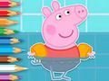 Xogo Libro para colorear: Peppa nadando  en liña