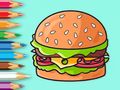 Xogo Libro para colorear: Hamburguesa deliciosa  en liña
