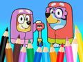 Xogo Libro para colorear: Bluey Flossing Grannies  en liña
