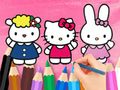 Xogo Libro para colorear: Hello Kitty con amigos  en liña