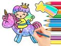 Xogo Libro para colorear: princesa unicornio  en liña