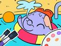 Xogo Libro para colorear: elefante nadando  en liña