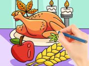 Xogo Libro para colorear: comida de pavo de Acción de Grazas  en liña