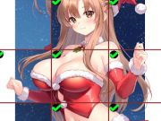 Xogo Ánimo Girls in Red Dress Tile Puzzle en liña