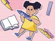 Xogo Quiz para nenos: historia de papelería en liña
