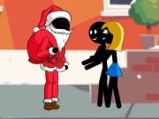 Xogo Stickman Papá Noel en liña