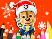 Xogo Libro para colorear: Nadal da Patrulla Canina  en liña