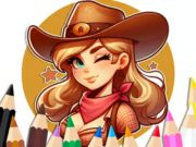 Xogo Libro para colorear: Cowgirl  en liña