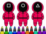 Xogo Libro para colorear: máscara de xogo de calamares  en liña