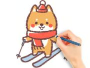Xogo Libro para colorear: cachorro de esquí  en liña
