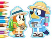 Xogo Libro para colorear: acampada bluey  en liña