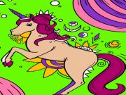 Xogo Páxinas para colorear unicornio máxico  en liña