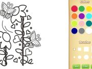 Xogo Bolboretas e flores para colorear para nenos en liña