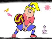 Xogo Colorante de diversión de voleibol en liña