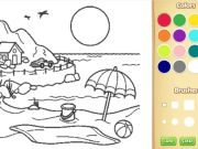Xogo Libro para colorear na praia para nenos en liña