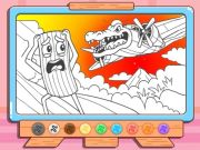 Xogo Libro para colorear: Bombardino Crocodilo en liña