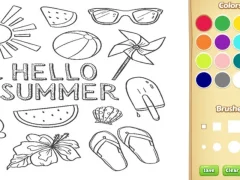 Xogo Hello Summer Coloring Book for Kids en liña