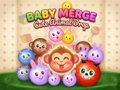 Xogo Baby Merge Cute animal drop en liña