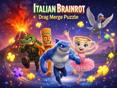 Xogo Italian Brainrot Drag Merge Puzzle en liña