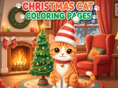Xogo Christmas Cat Coloring Pages en liña
