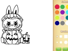 Xogo Halloween Labubu Coloring & Drawing Game en liña