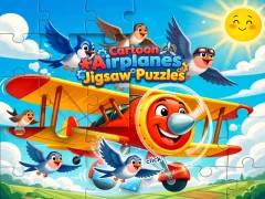 Xogo Cartoon Airplanes: Jigsaw Puzzles en liña