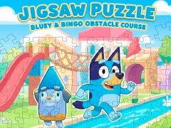 Xogo Jigsaw Puzzle: Bluey & Bingo Obstacle Course en liña