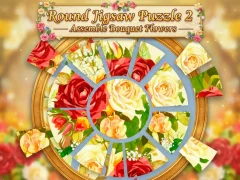Xogo Round jigsaw Puzzle 2 - Assemble Bouquet flowers en liña