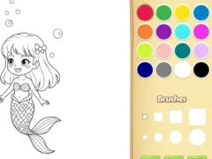 Xogo Mermaid Coloring Book For Kids en liña