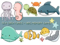 Xogo Kids Memory Sea Creatures en liña