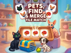 Xogo Pets, Find and Merge Tile Match en liña