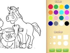 Xogo Farm Animals Coloring Book for Kids en liña