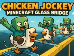 Xogo Chicken Jockey: Minecraft Glass Bridge en liña