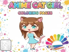 Xogo Anime Cat Girl Coloring Pages en liña